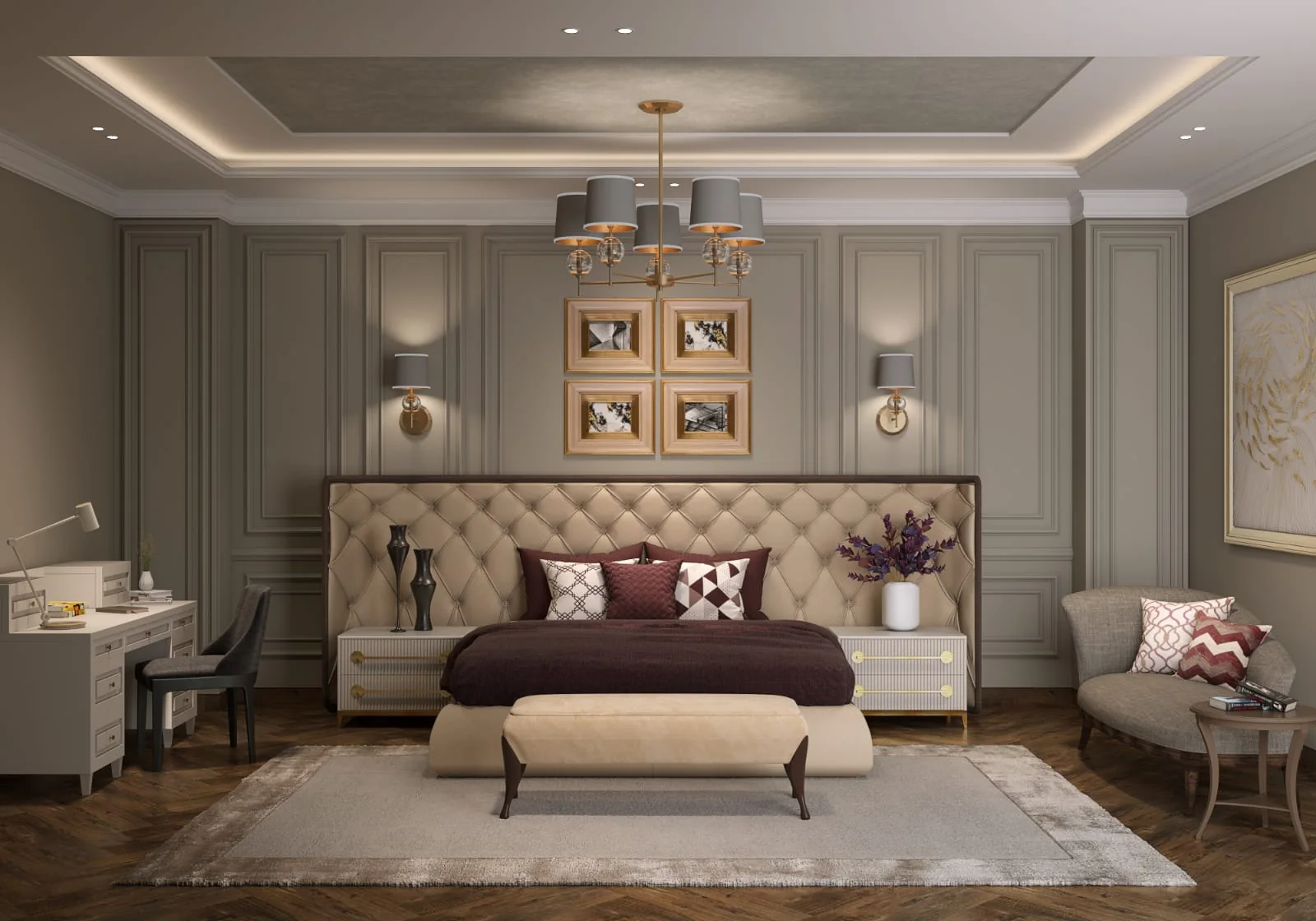 Bedroom scene as seen in a VR walkthrough