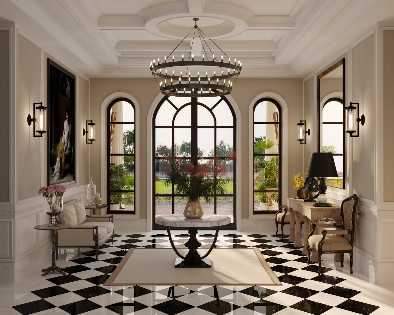 Entrance hall frame from a cinematic walkthrough